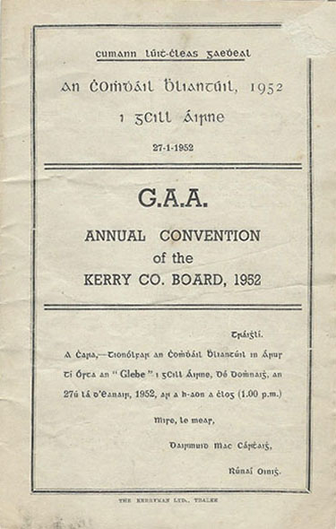 GAA Programme 192 Convention